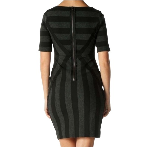 Anthropologie Black and Gray Striped Mini Dress - Picture 2 of 15